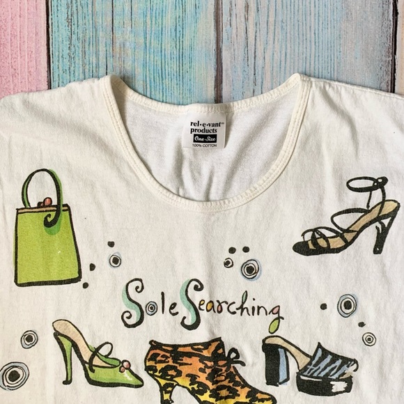 Vintage shoe lovers short sleeve cotton tee one size - Picture 6 of 8